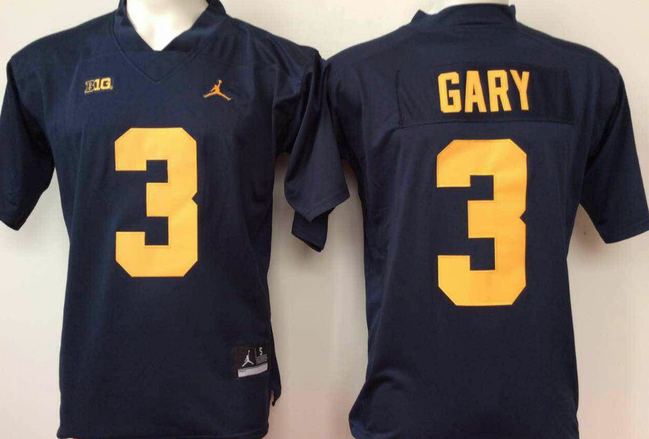 NCAA Men Michigan Wolverines Blue 3 gary style 2